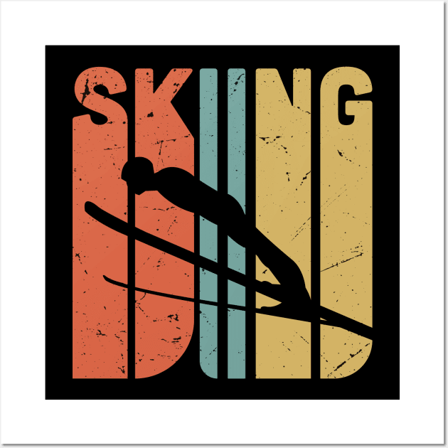 Retro SKIING /  Skiing lover gift idea / Skiing fan present / winter sports / ski jumping gift Wall Art by Anodyle